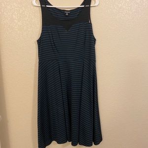 Size 0 Torrid dress. Black blue stripes
